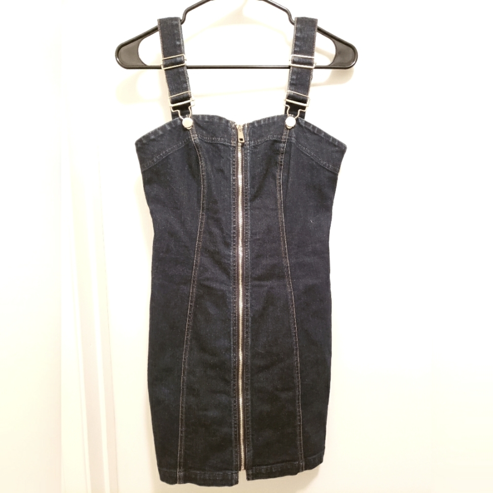 Stella McCartney denim bodycon mini dress dark navy, almost black Italy Small